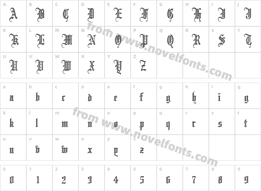 OPTILeonTextCCharacter Map