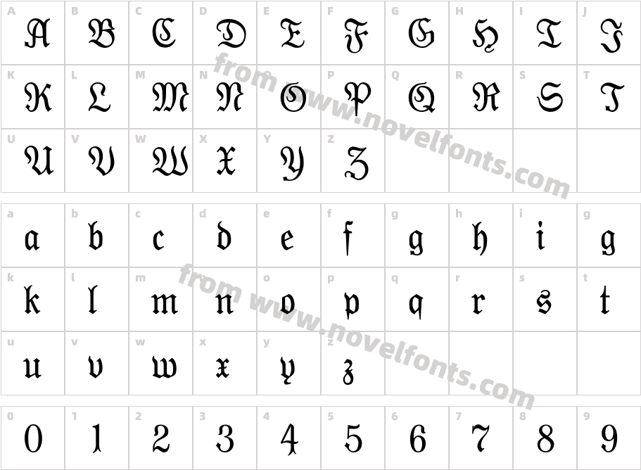 OPTIModern-BlackletterCharacter Map