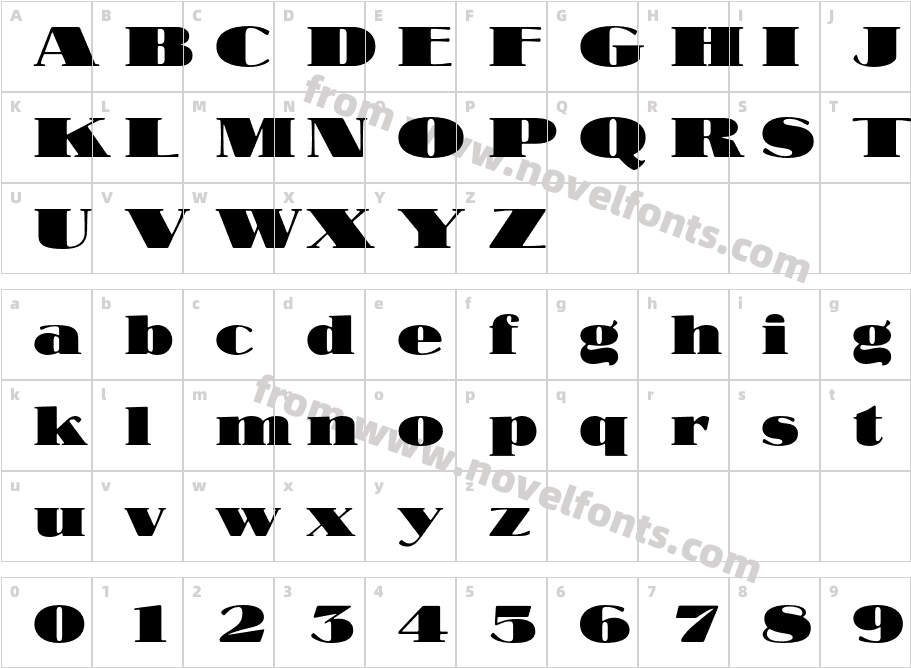 OPTINubianFoundryCharacter Map