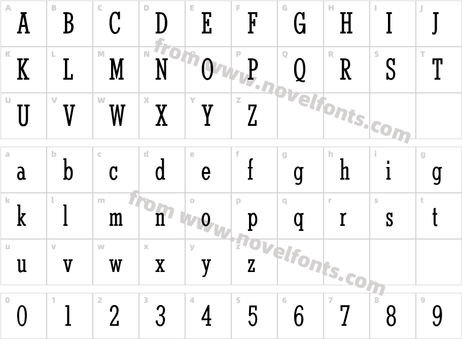 OPTIStymie-MediumCondCharacter Map