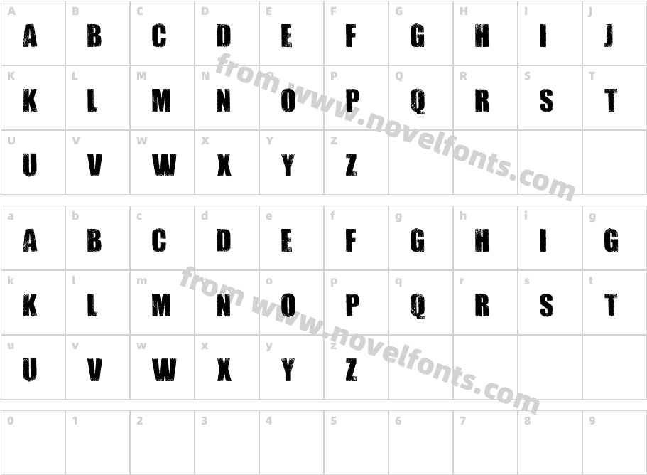 DIRTYBAG BOLD TRIALCharacter Map