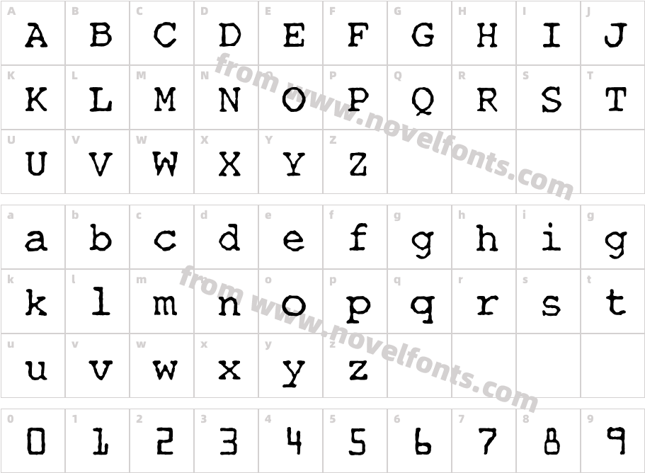 OPTITypewriter-SpecialCharacter Map