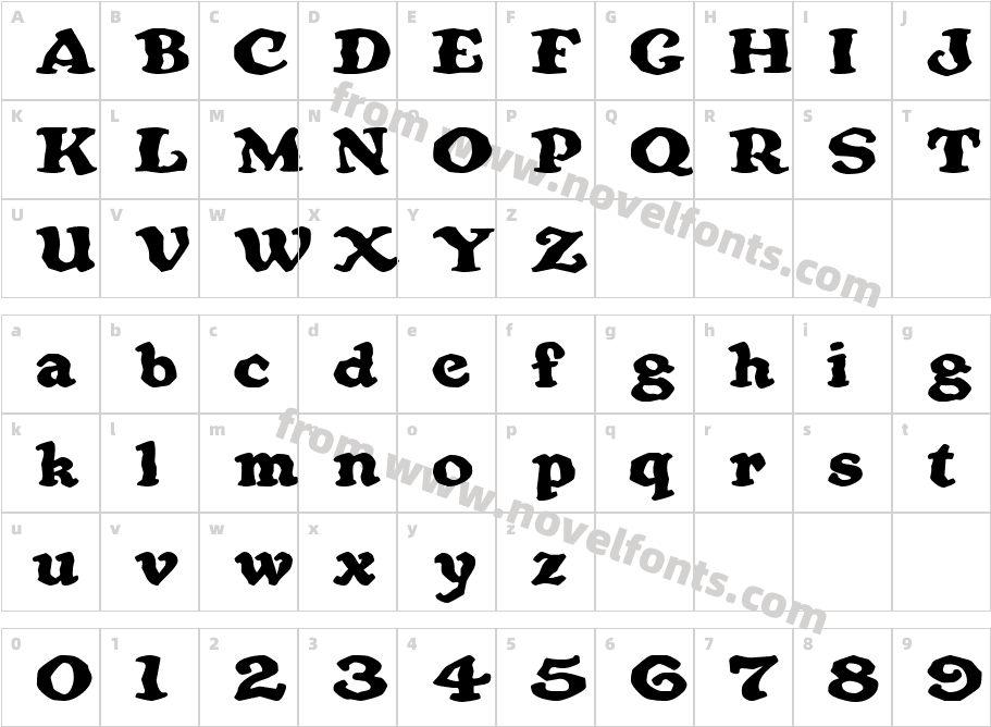 OatmealExtendedRegularSWFTECharacter Map