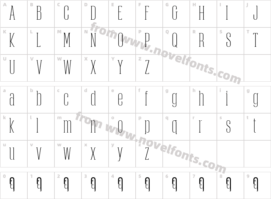 Obcecada-SerifCharacter Map