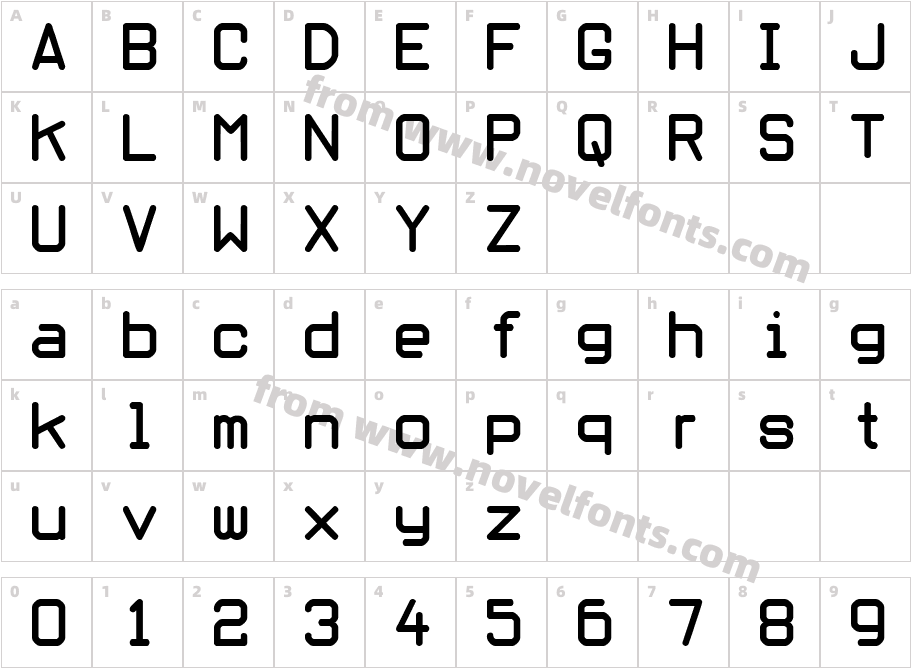 Oblivious fontCharacter Map