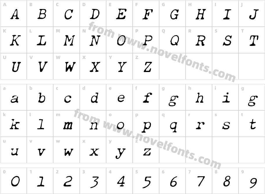 ObsoleteLightObliqueCharacter Map