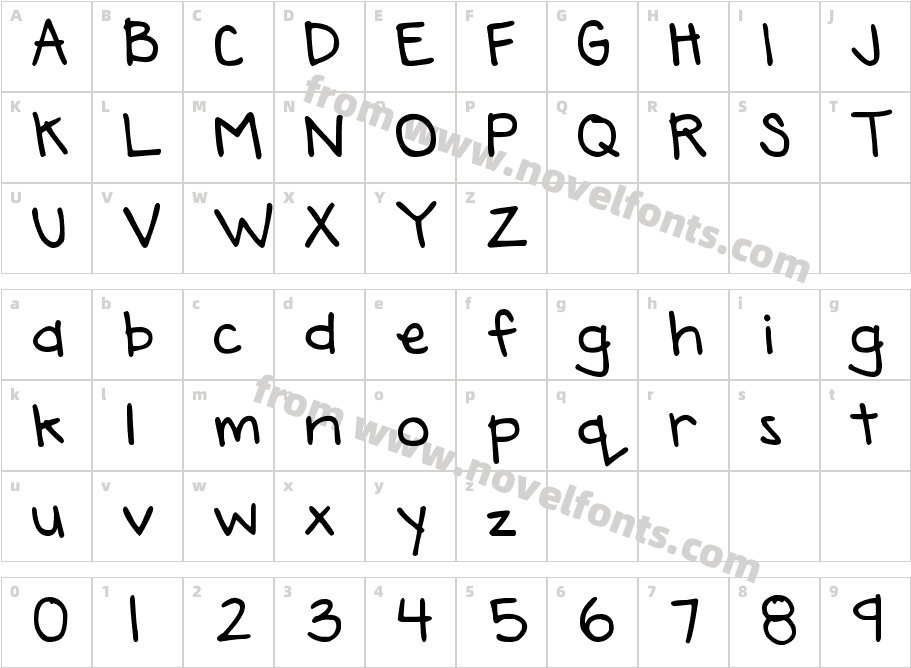 DJB Annalise the Bold BoldCharacter Map