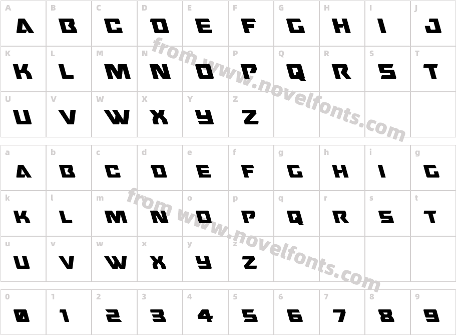 Oceanic Drift LeftalicCharacter Map