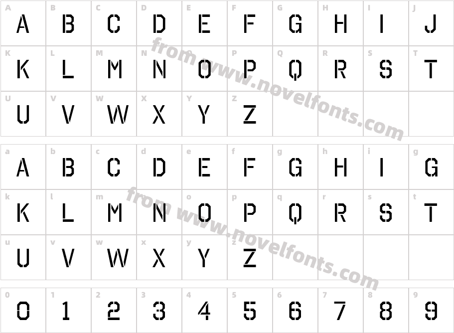 Octin Stencil FreeCharacter Map