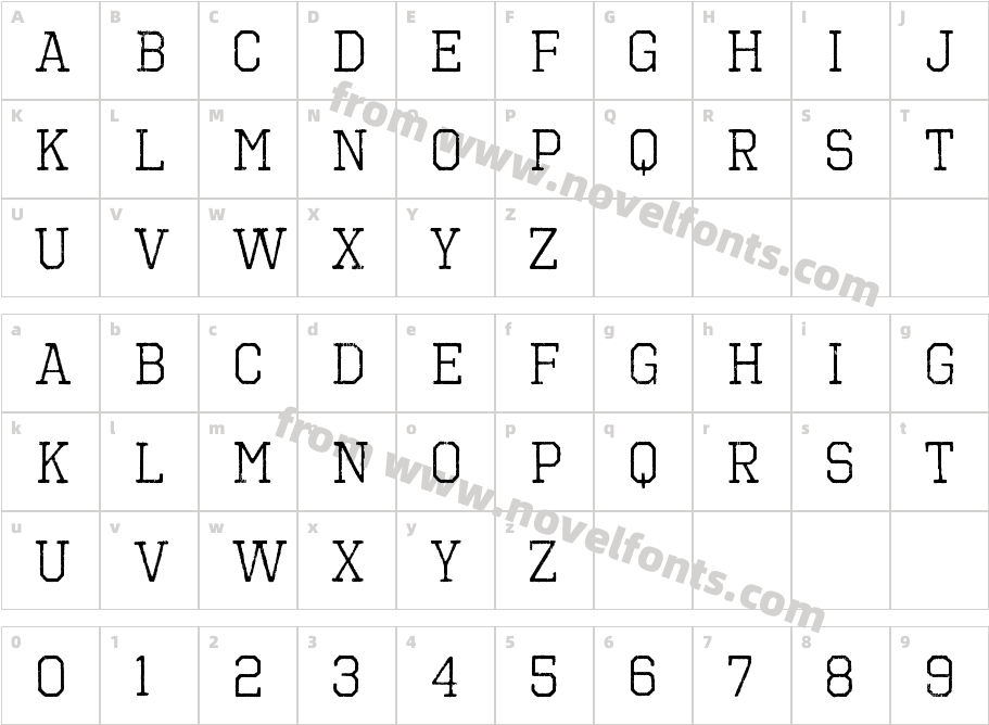 Octin Vintage FreeCharacter Map