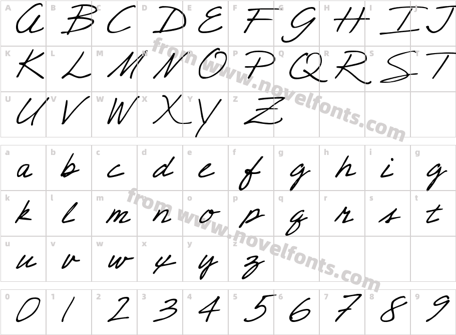 DJB CRIS scriptCharacter Map