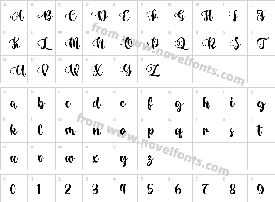 Odesita RegularCharacter Map