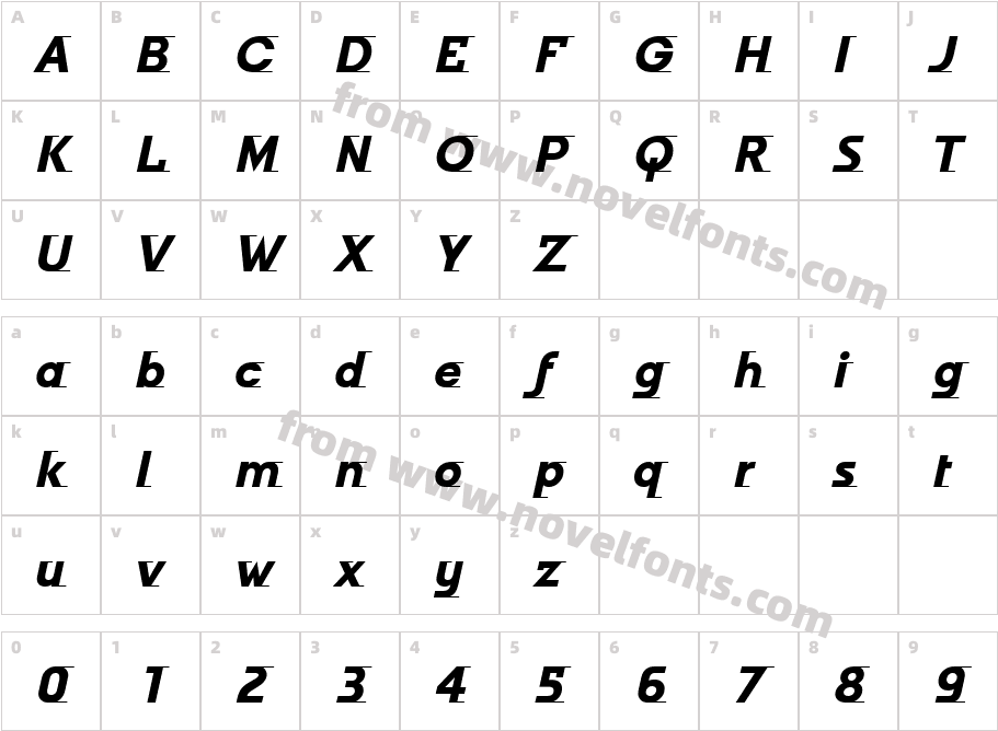 Odyssee ITC TT BoldItalicCharacter Map