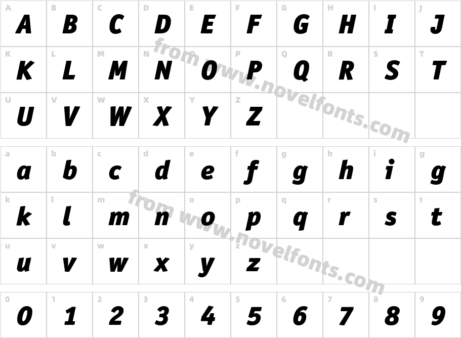 OfficinaSansITC-BlackItalicCharacter Map