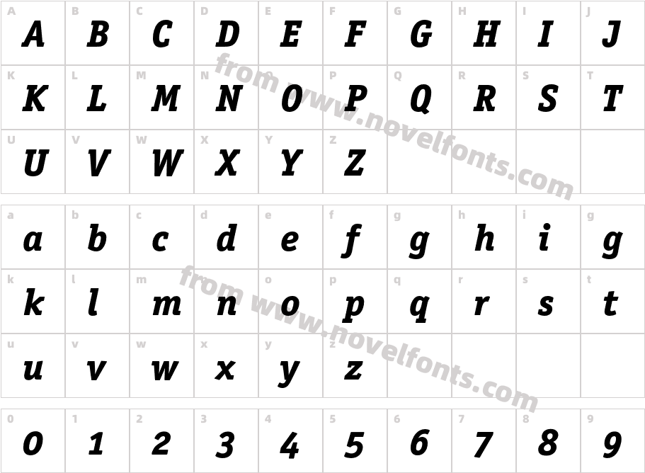 OfficinaSerITC-ExtraBoldItalOSCharacter Map