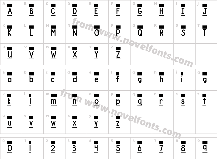 DJB File Folder LabelsCharacter Map