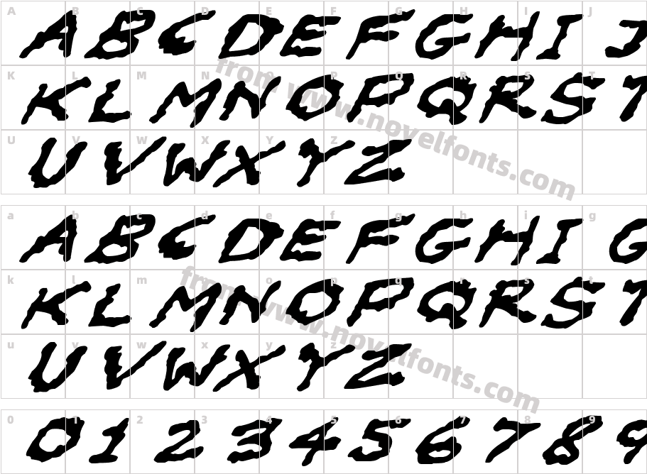 Oilslick ItalicCharacter Map