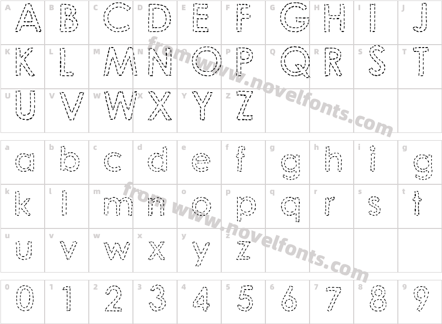 DJB Hand Stitched AlphaCharacter Map