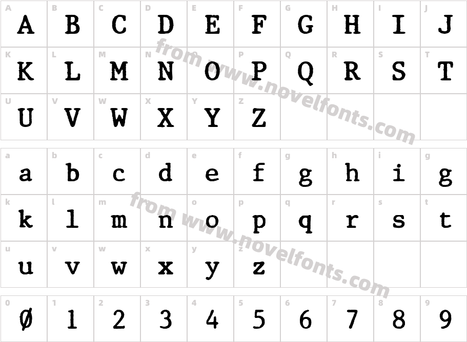 Old Computer Manual MonospacedCharacter Map