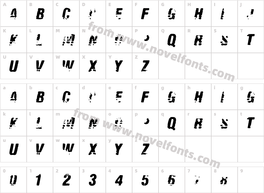 Old FaxCharacter Map