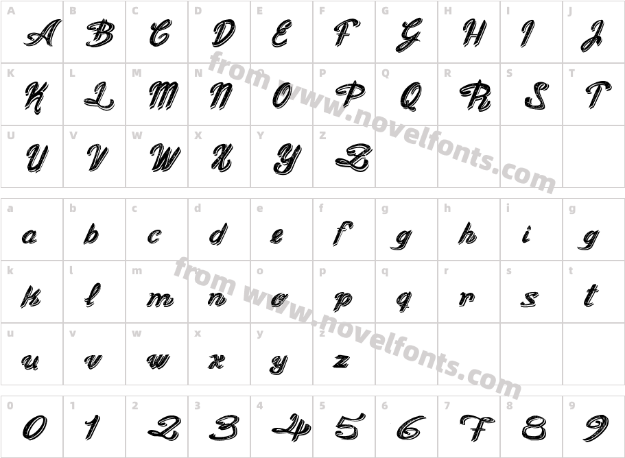 Old Figaro Cursive ItalicCharacter Map