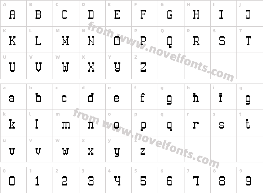 Old Pixel-7Character Map