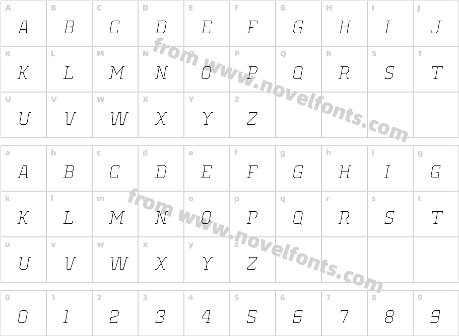 Old School United Hairline ItalicCharacter Map