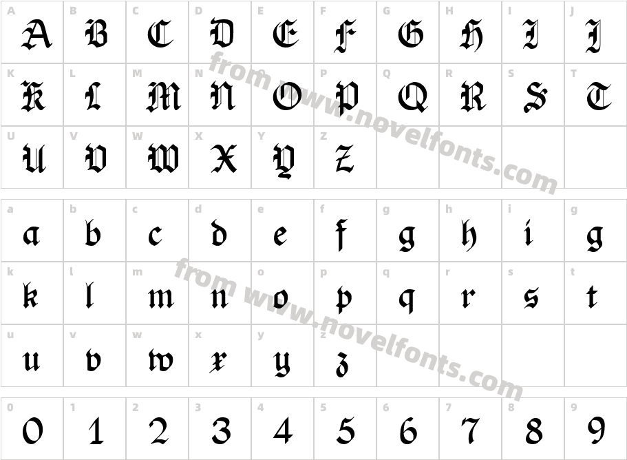 OldHaroldRee BoldCharacter Map