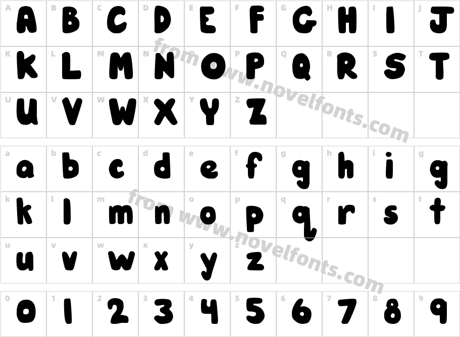 DJB Hunky Chunk BoldCharacter Map