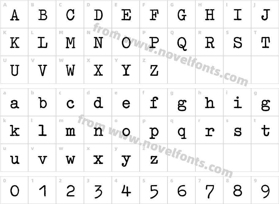 OldTypewriterEF-ExBoldCharacter Map