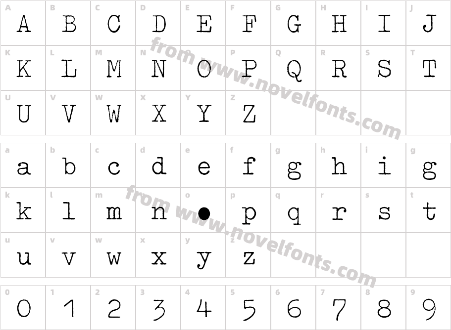 OldTypewriterEF-LightCharacter Map