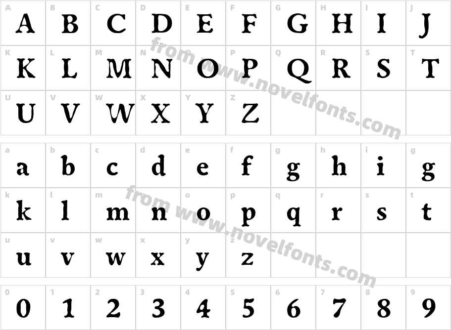 Oldbook ITC Std BoldCharacter Map