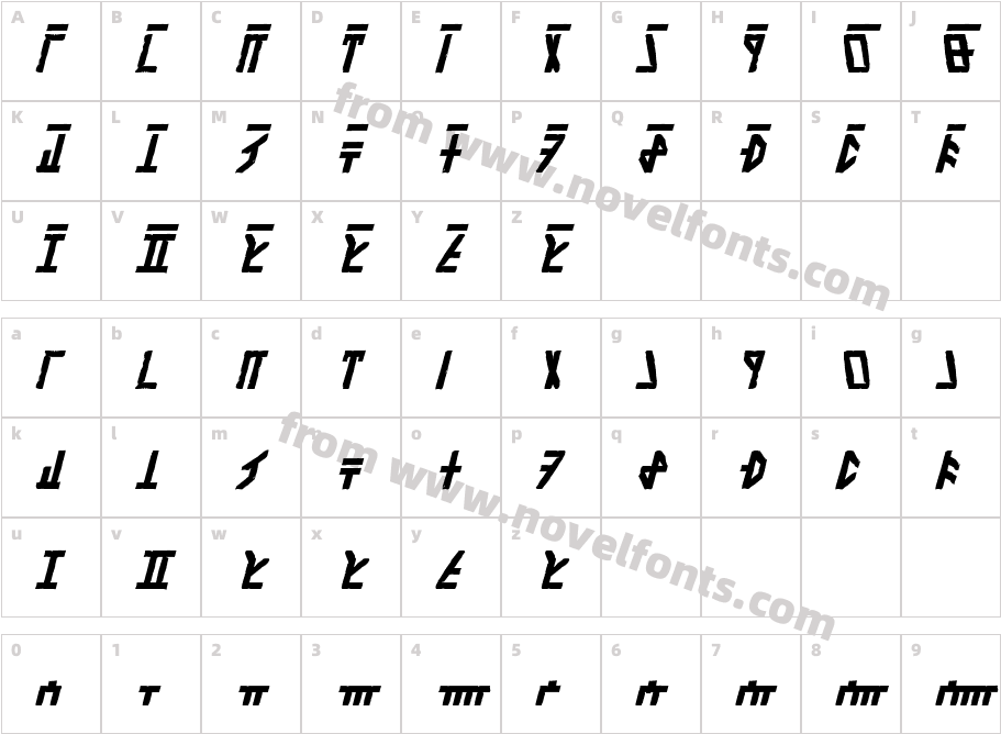 Olde Dethek ItalicCharacter Map