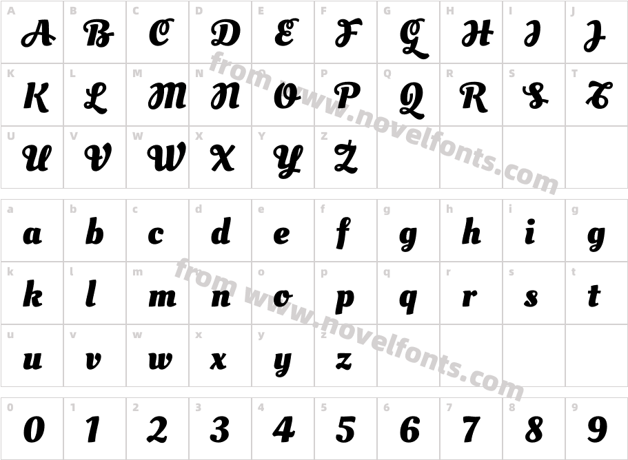 Oleo Script Swash Caps BoldCharacter Map