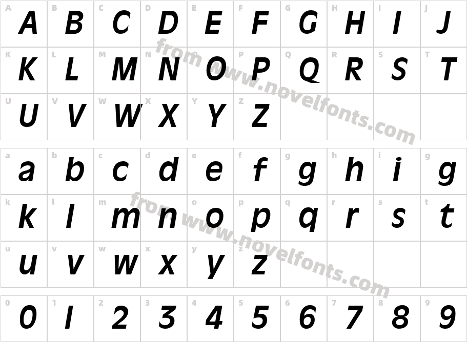 OliveAntiqueItalicCharacter Map