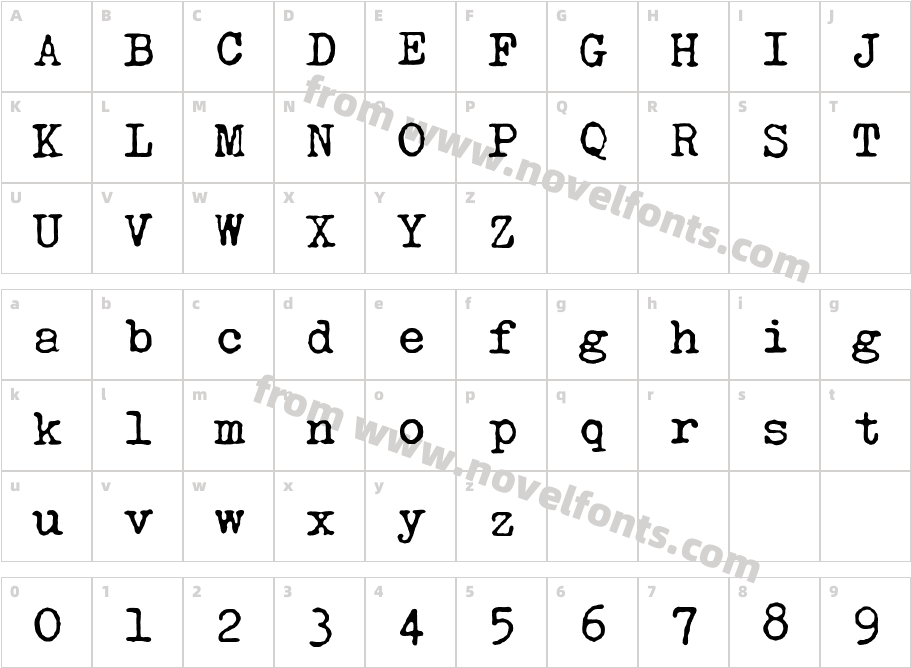 Olivetti ValentineCharacter Map