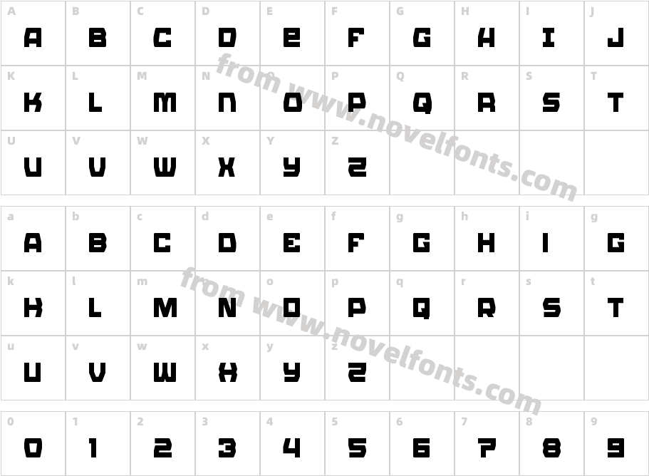 Olympic Carrier CondensedCharacter Map