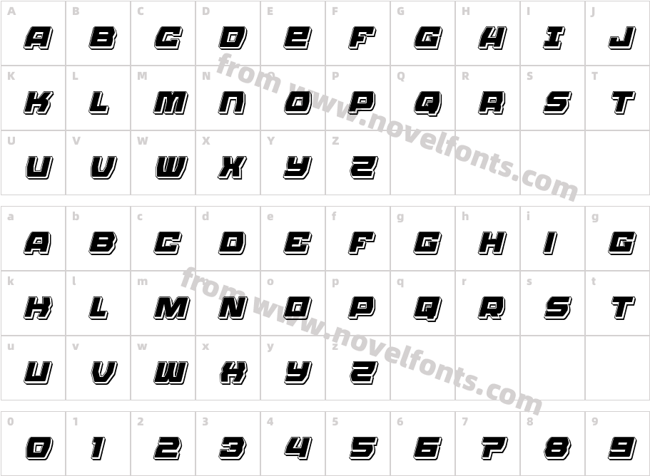 Olympic Carrier Punch ItalicCharacter Map