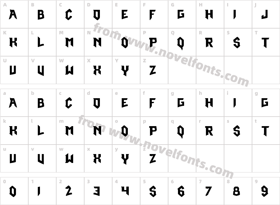 Omega RubyCharacter Map