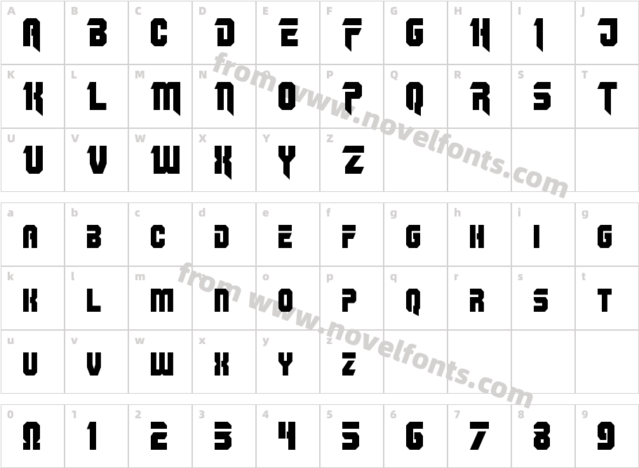 OmegaForce CondensedCharacter Map