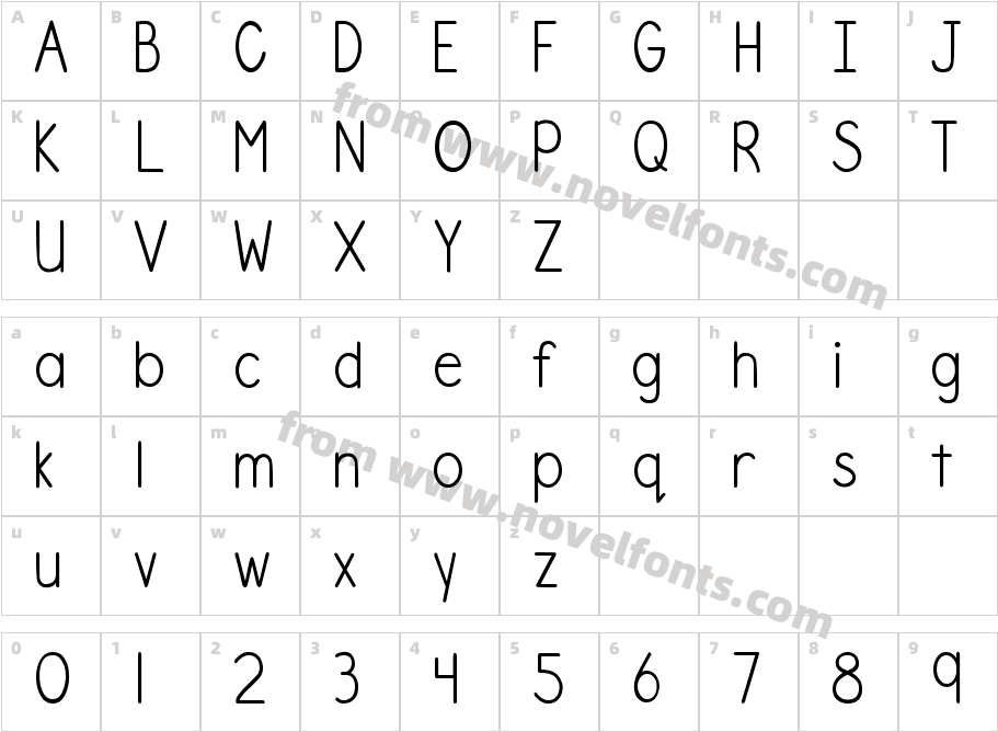 DJB Number 2 PencilCharacter Map