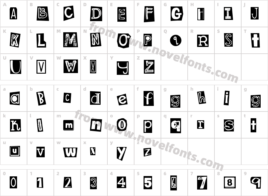 DJB Ransom Note Clipped MessyCharacter Map