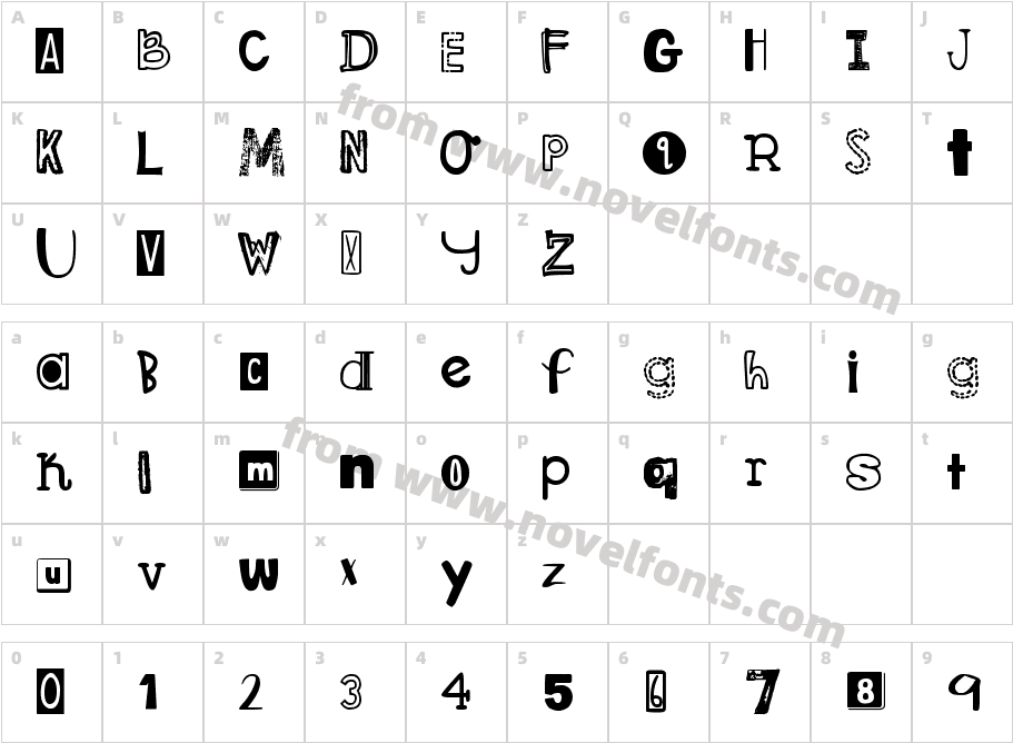 DJB Ransom NoteCharacter Map