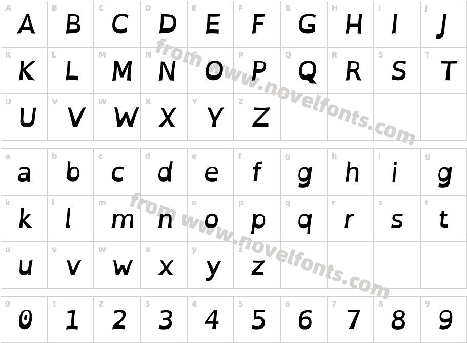 OpenDyslexic Bold ItalicCharacter Map