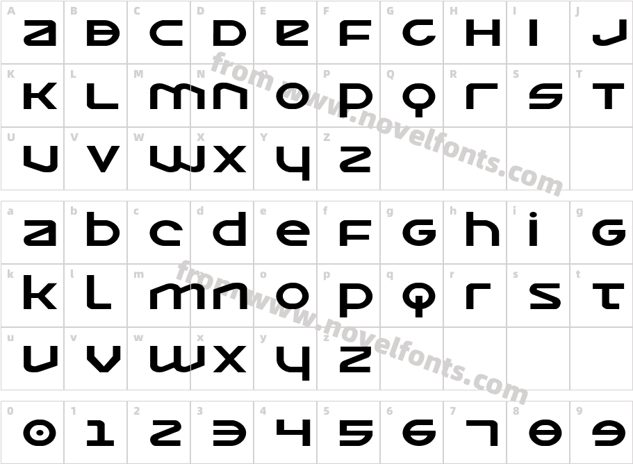 Opilio ExpandedCharacter Map