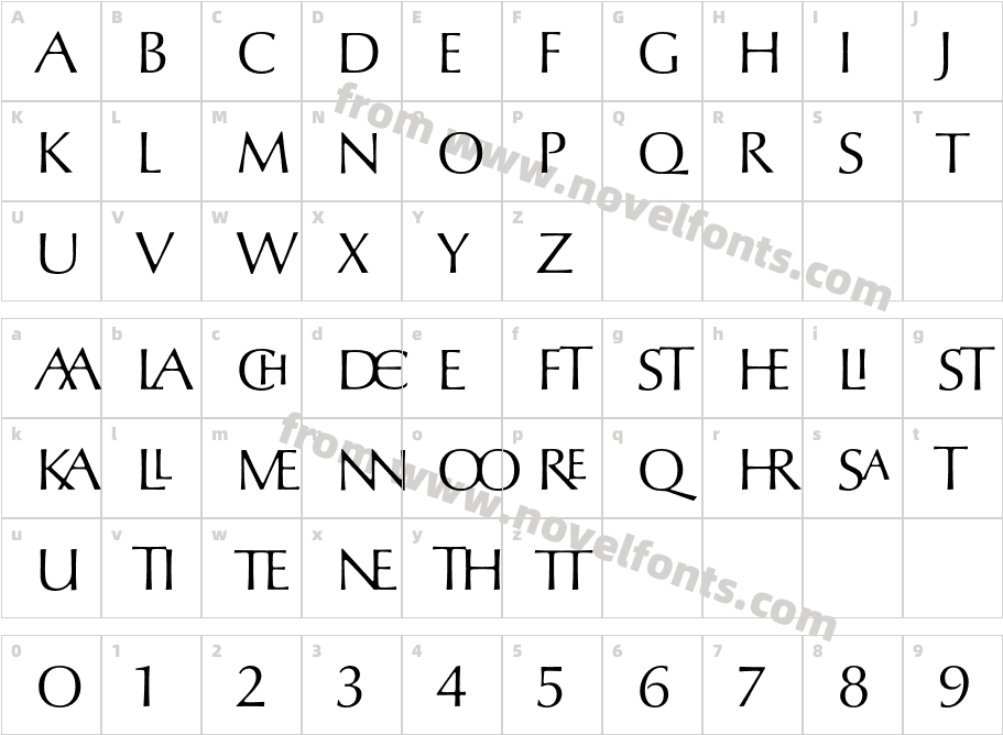 OptimaNovaLT-TitlingInitialsCharacter Map