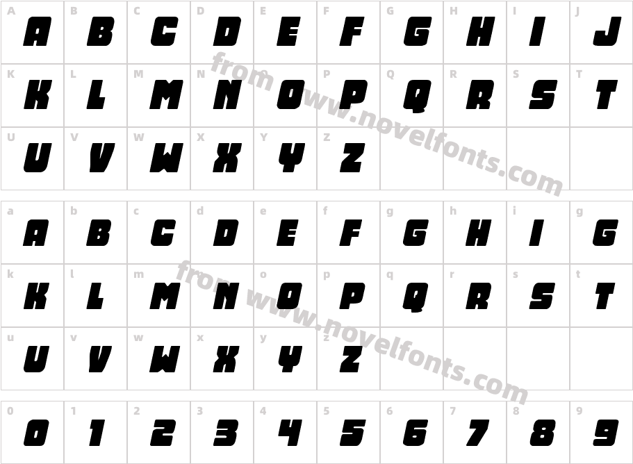 Opus Mundi Expanded ItalicCharacter Map