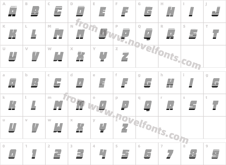 Opus Mundi Gradient ItalicCharacter Map