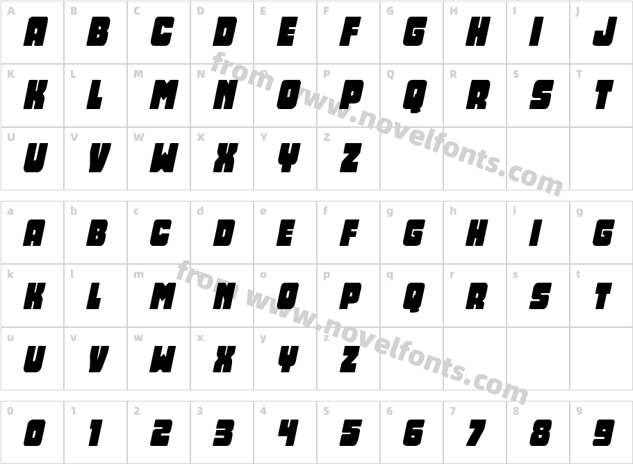 Opus Mundi ItalicCharacter Map