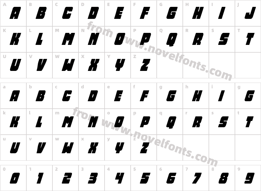 Opus Mundi Super-ItalicCharacter Map